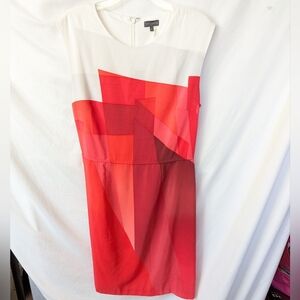 Vince Camuto Red and White Midi Dress